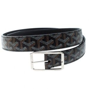 Goyard Black Chevron Print Coated Canvas Olympic Reversible Belt